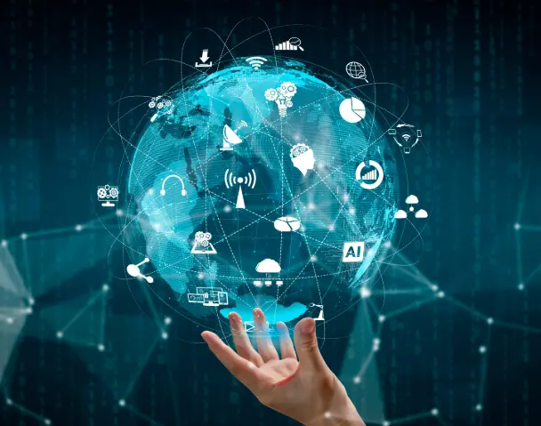 planeta con enlazado servicios de internet